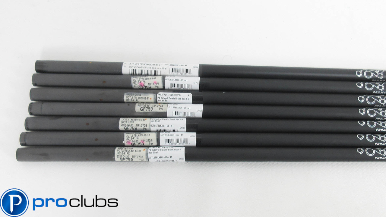 7pc NEW PROJECT X CATALYST BLACK 80 6.5 X-FLEX GRAPHITE IRON SHAFTS .370  #369572